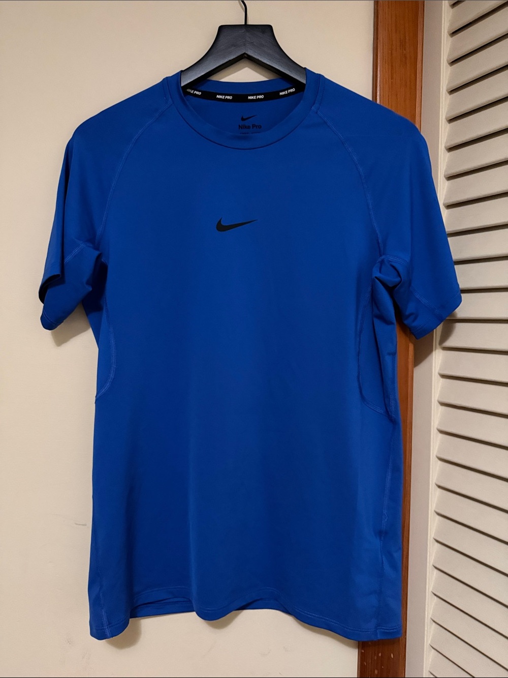 Nike Blue Short Sleeve Training Tee with Black Swoosh